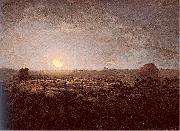 Jean-Franc Millet The Sheep Meadow Moonlight oil painting on canvas